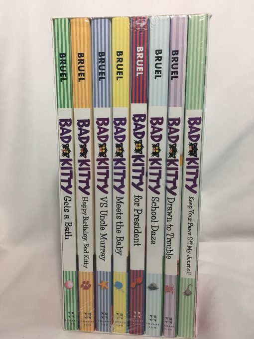 7 Nick Bruel Bad Kitty chapter books plus the Bad Kitty Keep Your Paws Off My Journal