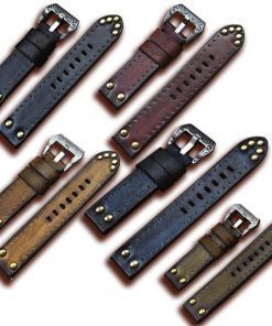 Rugged Studded Vintage Apple Watch Band Strap Crazy Cow Apple Watch Series 1 - 6 42mm 44mm