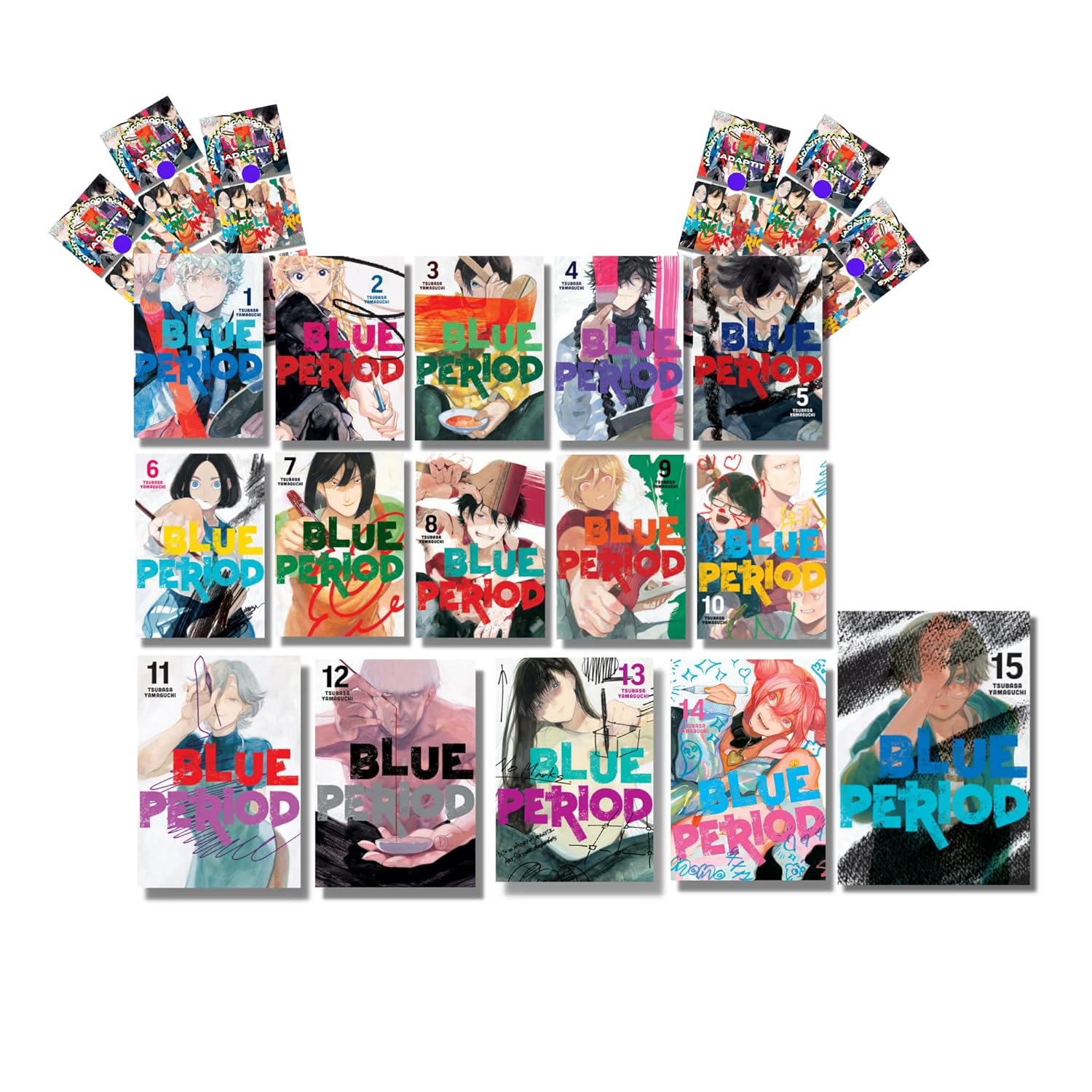 Blue Period Manga Vol 1 - 15 Blue Period Manga Vol 1-15 With iAdaptit Bookmarks