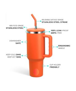 40 oz Stainless Steel Tumbler: Ultimate Leak-Proof, Insulated Travel Mug