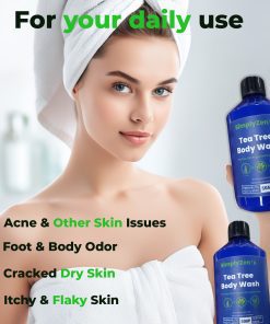 Tea Tree Oil Body Wash Soap With Peppermint And Aloe Vera - Helps Body Odor, Ringworm, & Skin Irritations
