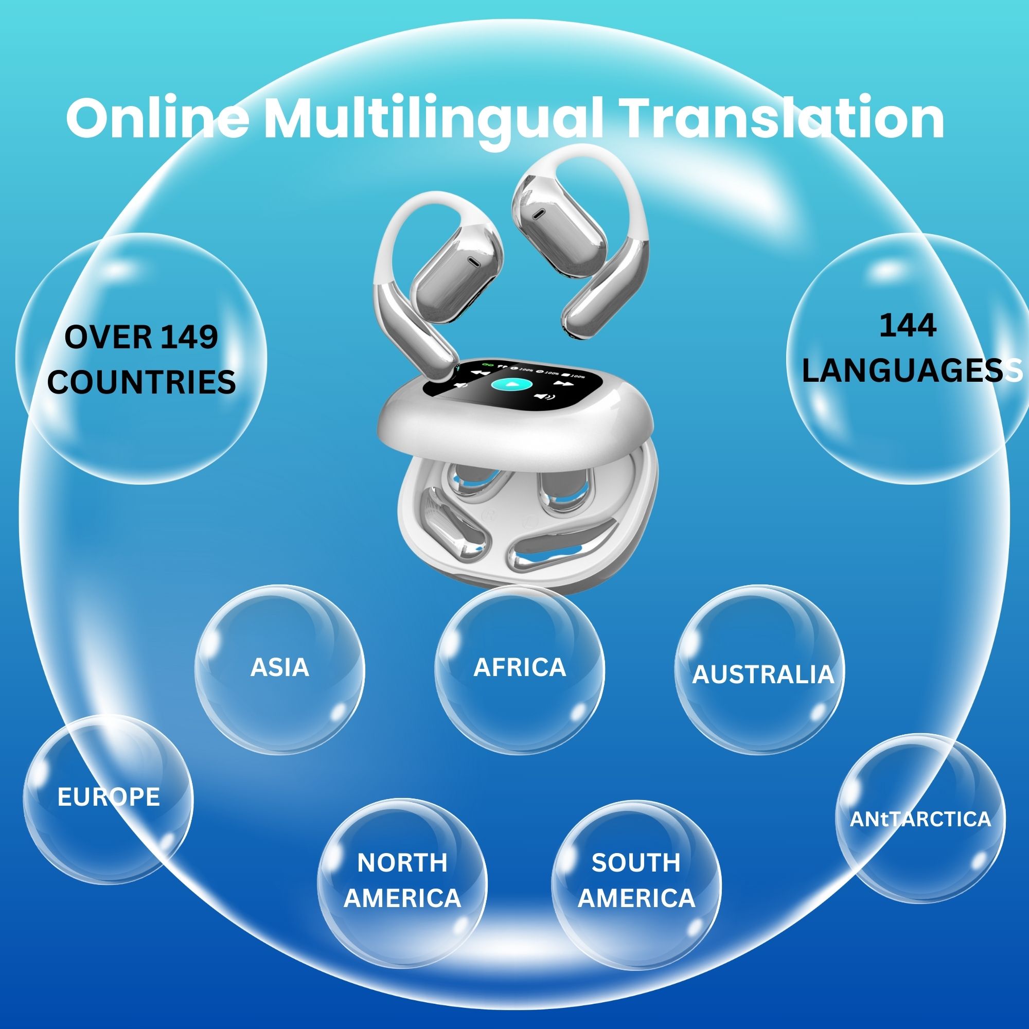 25 Bluetooth AI Translation Earbuds - 144 Language Translator Music and Call Earbuds