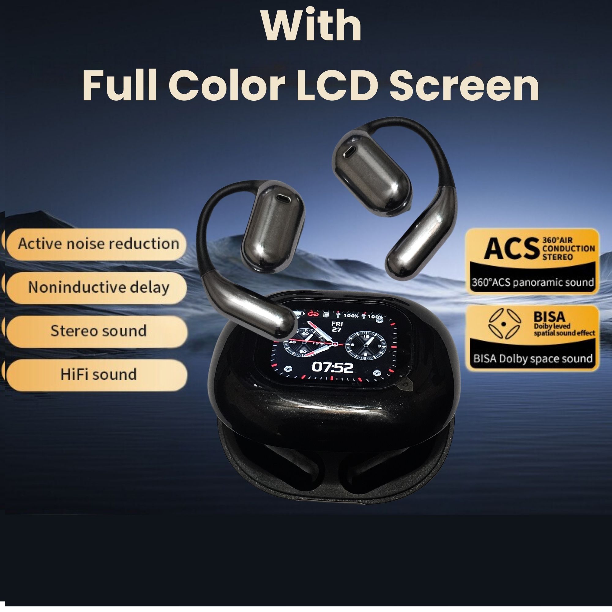 Bluetooth AI Translation Earbuds - Black_submenu2 Bluetooth AI Translation Earbuds - 144 Language Translator Music and Call Earbuds