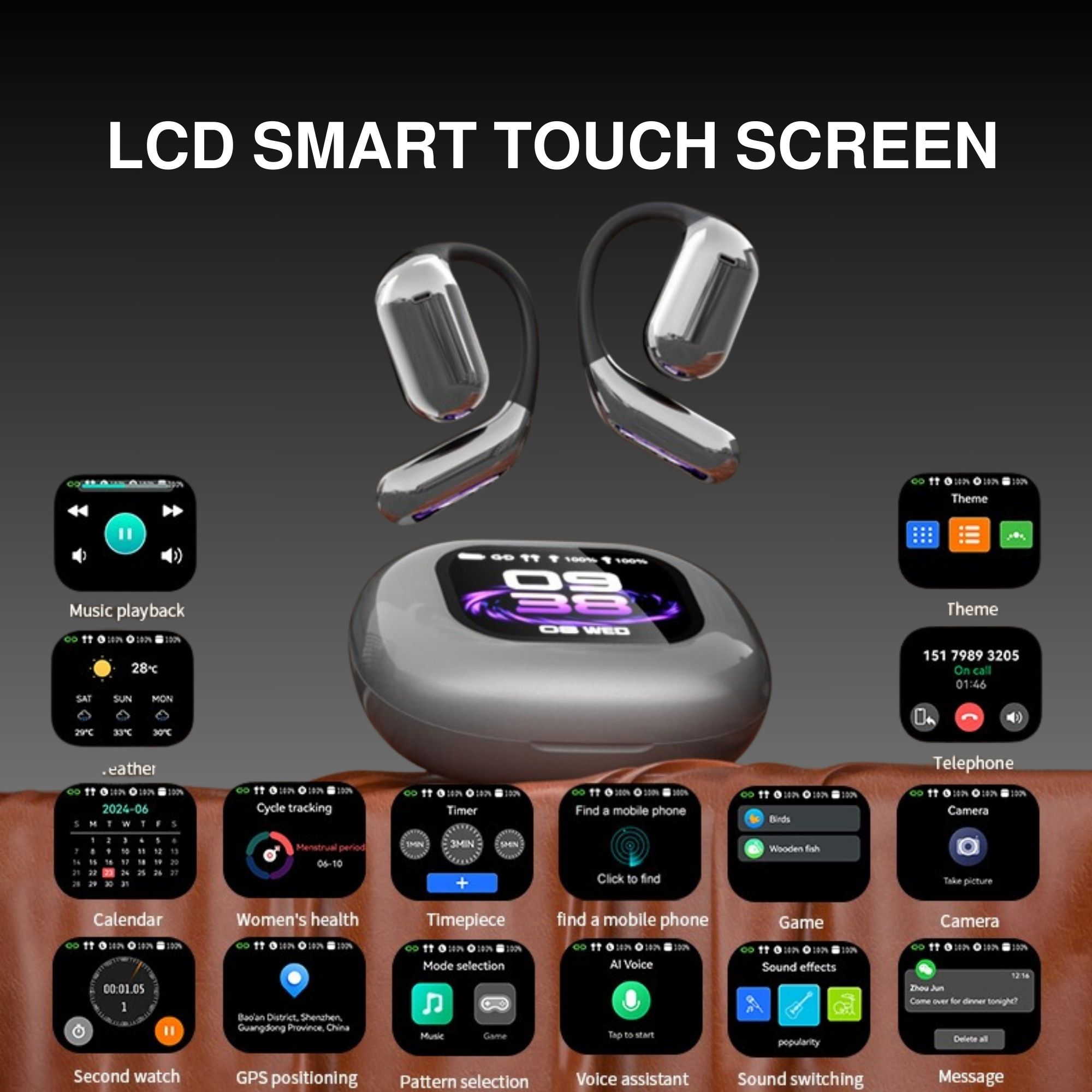 Bluetooth AI Translation Earbuds - Grey_Submenu1 Bluetooth AI Translation Earbuds - 144 Language Translator Music and Call Earbuds