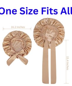 Satin Silk Bonnet Set for Women with Adjustable Soft Tie Band, Double Layer Hair Bonnet - Sleeping Cap