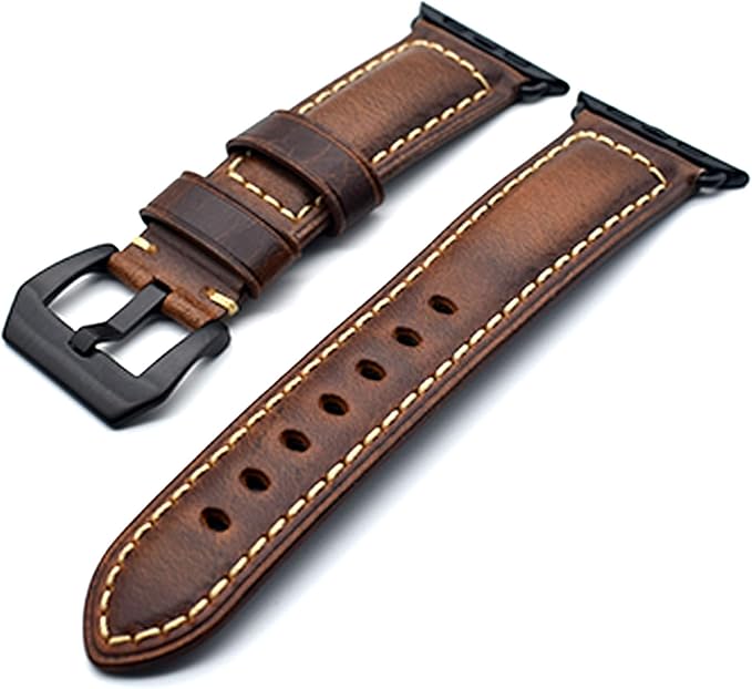 Leather_Apple_Watch_Band-Brown Leather Watch Band Compatible With All Apple Watches