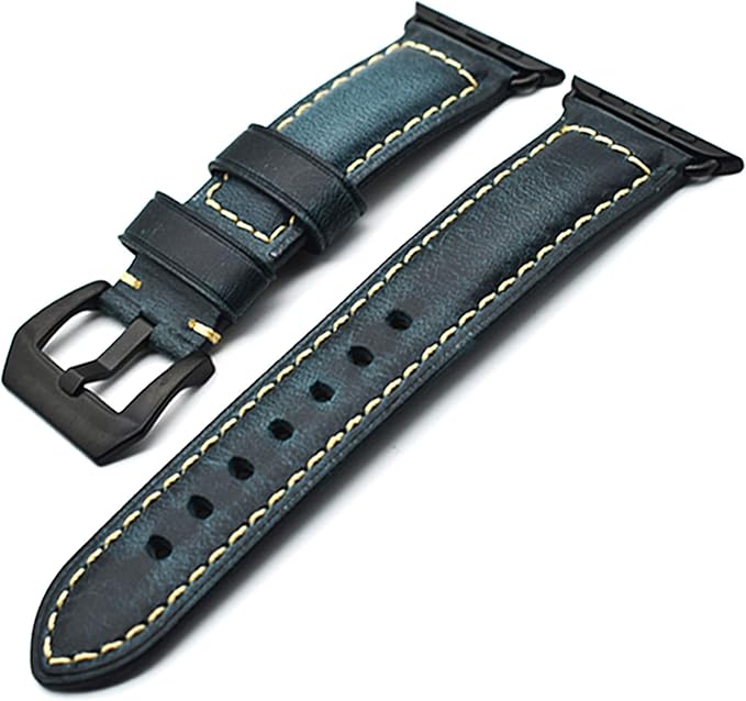 Leather_Apple_Watch_Band-DarkBlue Leather Watch Band Compatible With All Apple Watches