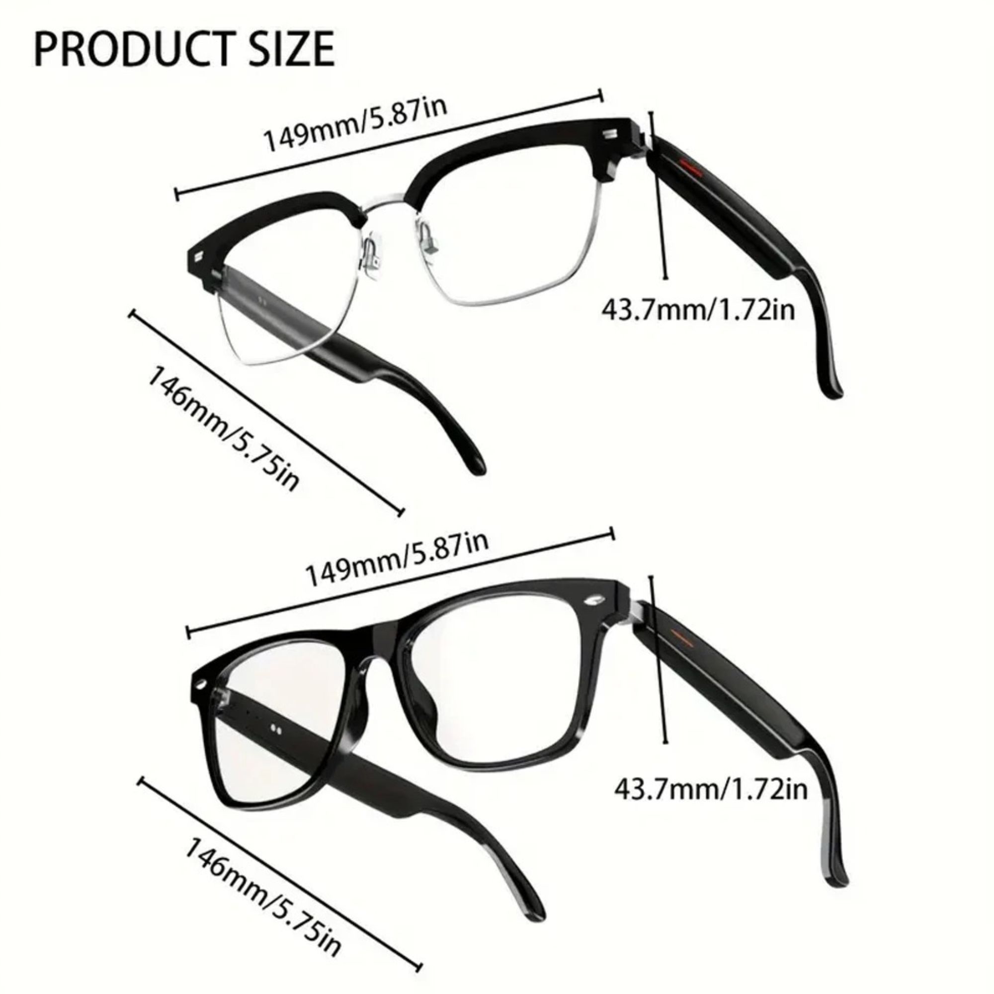 8 Smart Bluetooth Audio Sunglasses – Open-Ear Sound, Hands-Free Calls & UV Protection