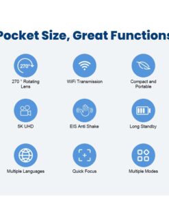 5K Ultra HD Pocket Action Camera: The Ultimate 270° Rotating Vlogging Camcorder